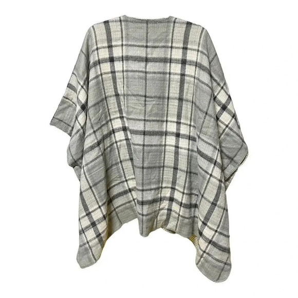 NWT Gray Blanket Wrap Shawl Poncho Cape One Size OS Reversible Fleece Womens - Picture 4 of 7
